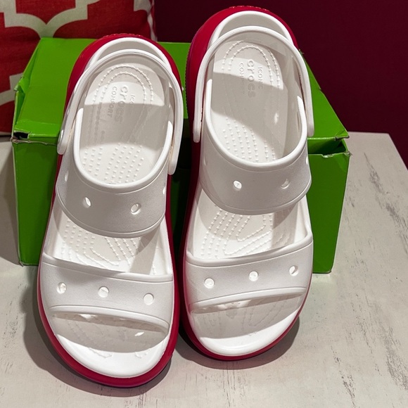 Crocs Mega Crush Sandals White / Multicolor - Womens 9 - Picture 5 of 11